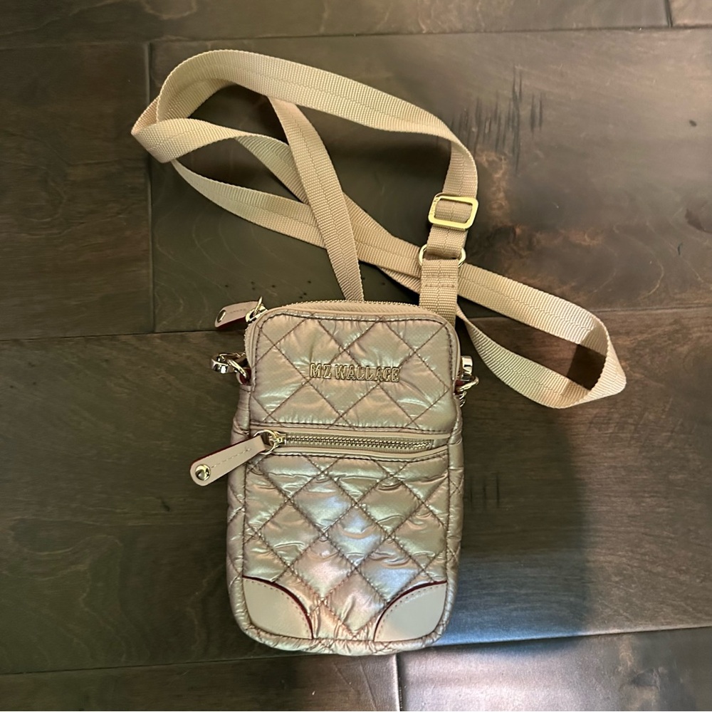 MZ Wallace Quilted Metallic Crossbody Bag
